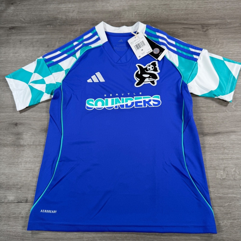 Adidas Seattle Sounders FC Jersey Youth Medium MLS Soccer Kids Alternate